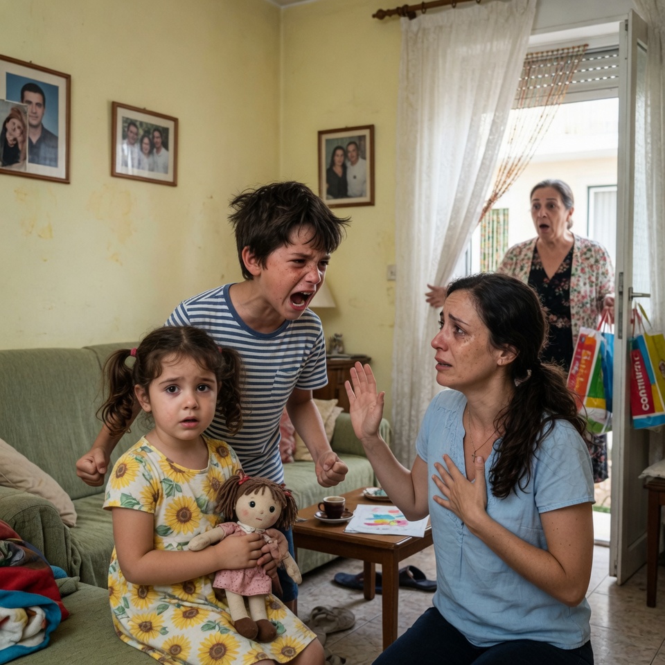 Mi niño gritó llorando frente a su abuela: “Papá nos dejó”. Llevaba meses ocultando que mi esposo huyó con su amante, hasta que mi suegra lo confrontó en altavoz. Su excusa cobarde nos rompió el alma: “Yo también tengo derecho a ser feliz”.