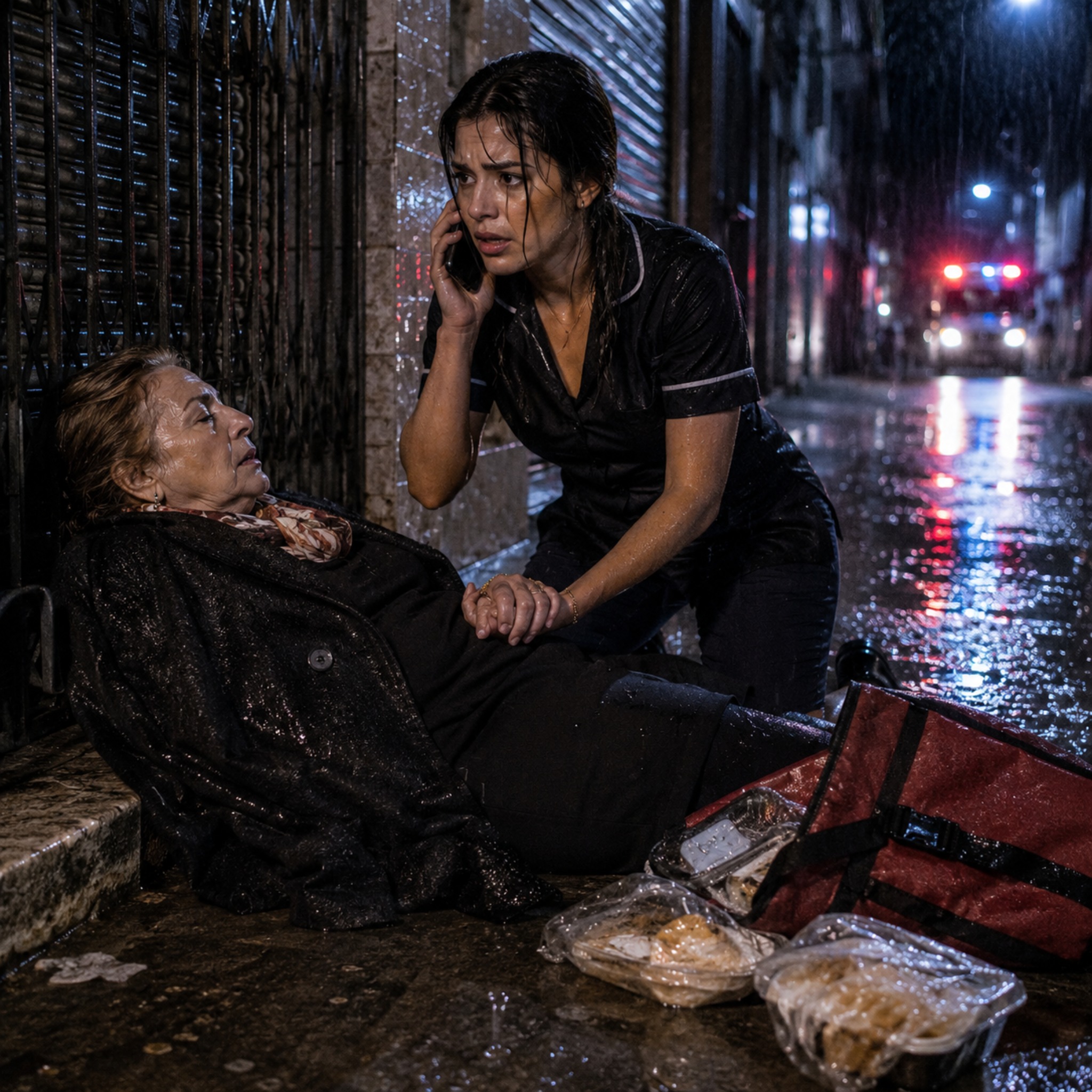 YO SOLO ME DETUVE BAJO LA LLUVIA PARA SALVAR A UNA ANCIANA, PERO CUANDO SU HIJO APARECIÓ EN EL HOSPITAL, DESCUBRÍ QUE HABÍA TOCADO LA PUERTA DE LA FAMILIA MÁS PELIGROSA DE LA CIUDAD