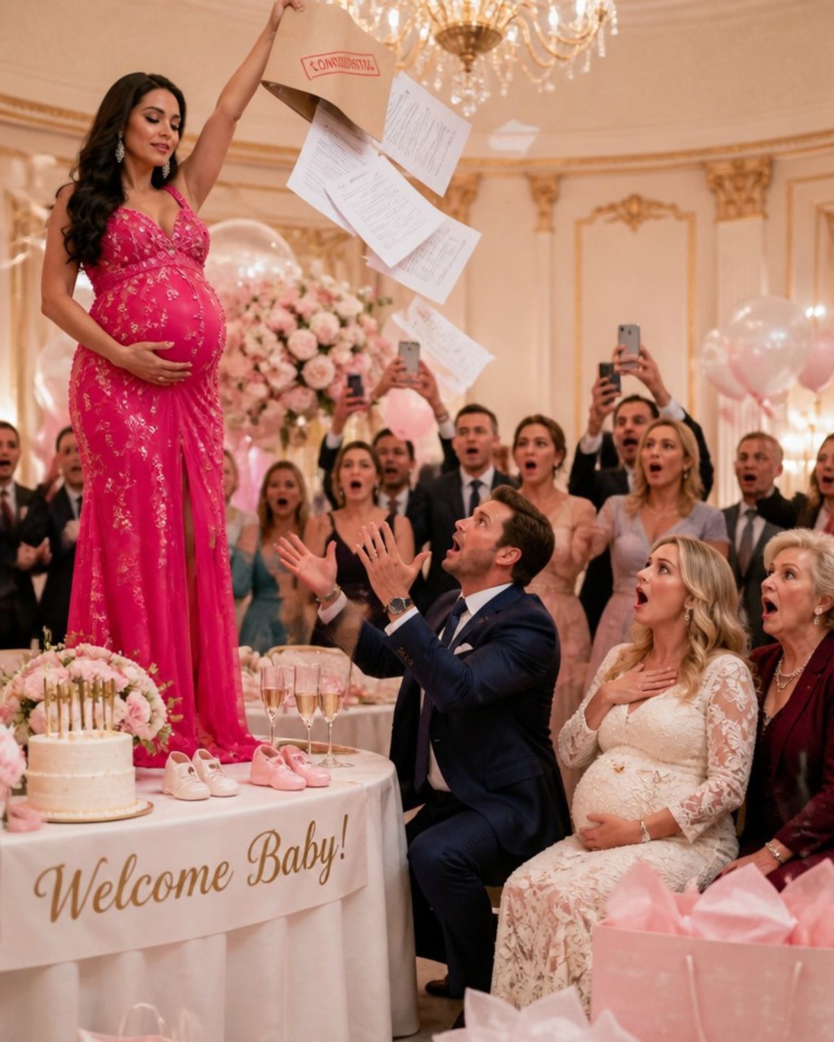 Mi esposo decía que no había dinero para la cuna de nuestra hija… pero con mi tarjeta pagó el baby shower de lujo de su amante embarazada.