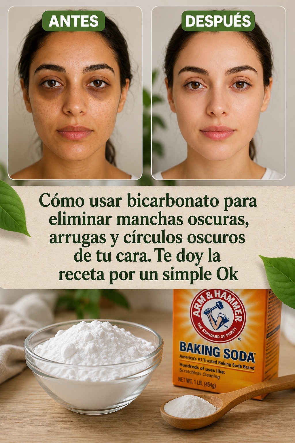 Cómo usar bicarbonato para ayudar a mejorar manchas oscuras, arrugas y ojeras en tu rostro