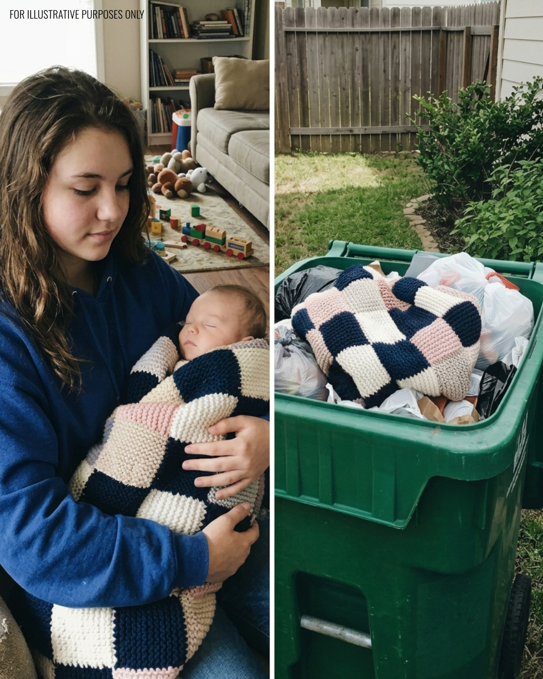 Tejí una manta con los suéteres de mi difunta mamá para mi hermanito – Mi madrastra la tiró a la basura, pero luego mi abuela hizo que se arrepintiera