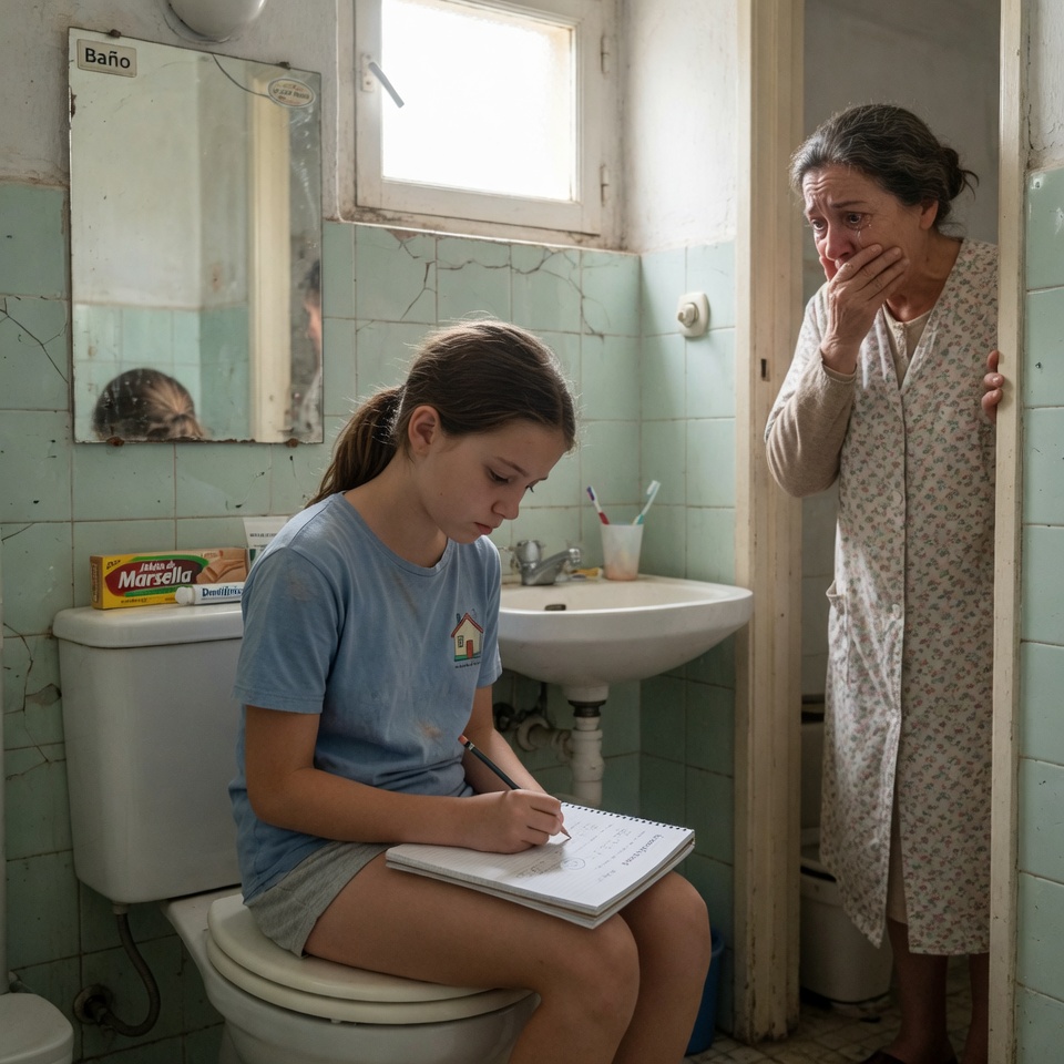La nieta sacrificó su comodidad y estudiaba en el baño todos los días, pero cuando la abuela preguntó la razón, una llave secreta reveló una verdad imposible de ignorar