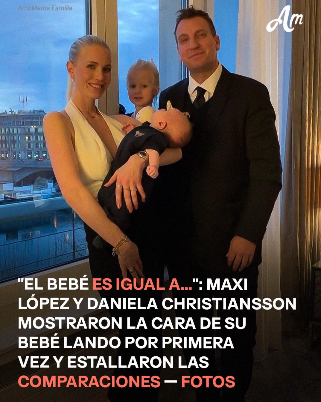 Maxi López y Daniela Christiansson mostraron la cara de su bebé Lando por primera vez y se hicieron virales en redes — Fotos