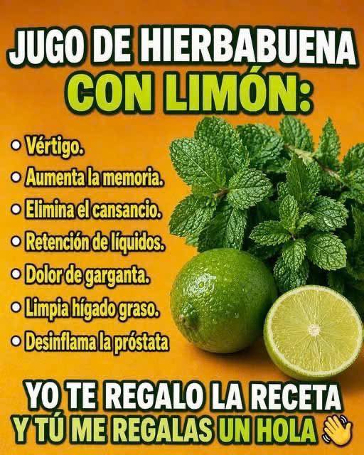 JUGO DE HIERBABUENA CON LIMÓN