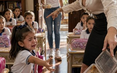 LLEGUÉ A LA ESCUELA DE MI HIJA DE 6 AÑOS PARA DARLE UNA SORPRESA… PERO SENTÍ QUE EL CORAZÓN SE ME DETENÍA CUANDO VI A SU MAESTRA TIRAR SU LONCHE A LA BASURA MIENTRAS LE GRITABA: “¡TÚ NO MERECES COMER!” LO QUE ESA MUJER NO SABÍA ERA QUE LA NIÑA A LA QUE ESTABA HUMILLANDO… ERA LA HIJA DE LA ÚNICA DUEÑA DE TODA LA ESCUELA.