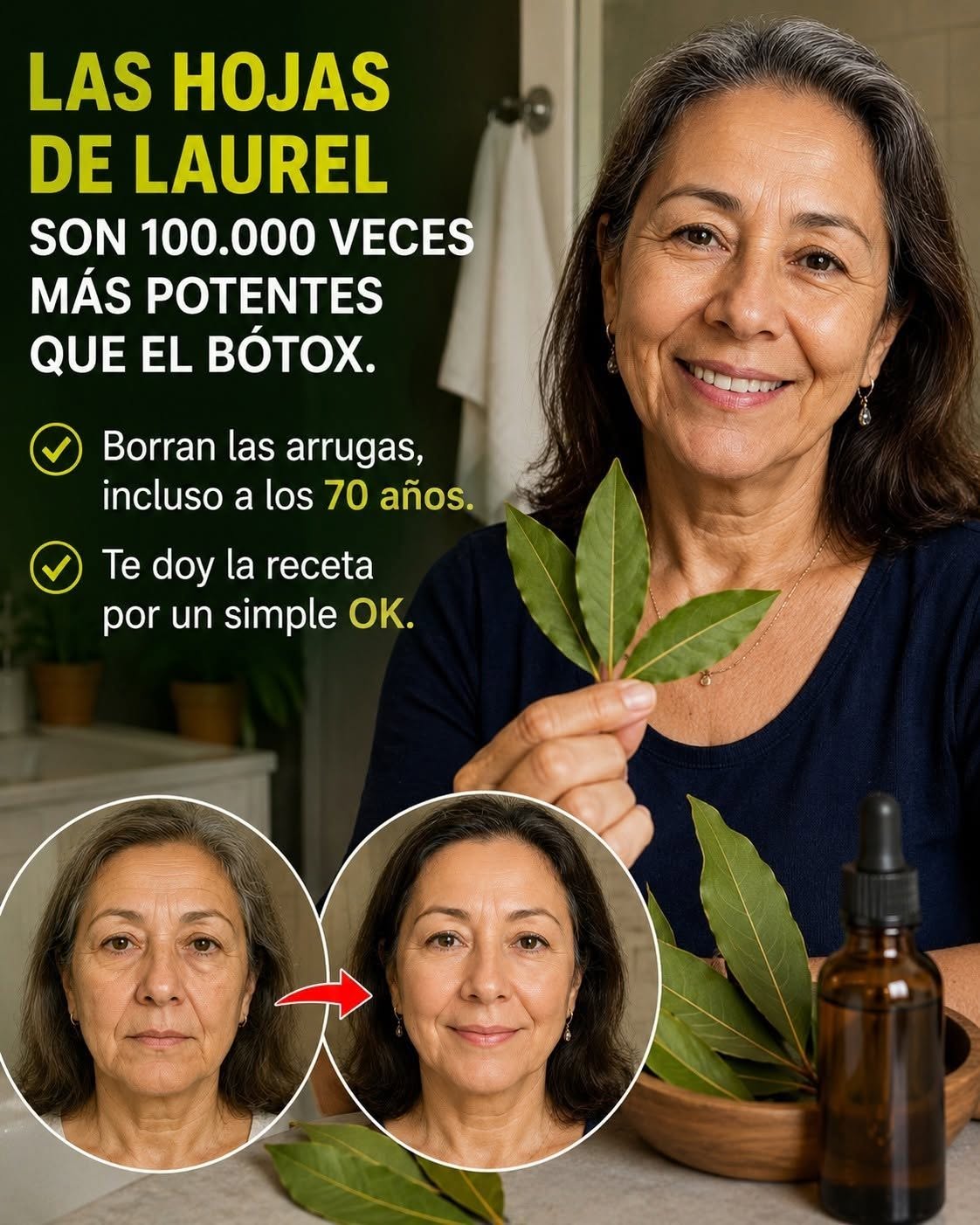 Olvida el bótox: el laurel puede suavizar arrugas de manera natural y potente.