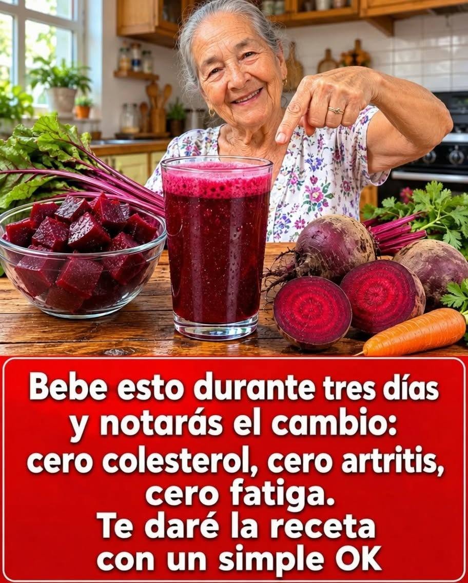 ¡Bébelo durante tres días y notarás el cambio: cero colesterol, cero artritis, cero fatiga! Te doy la receta a cambio de un simple OK.