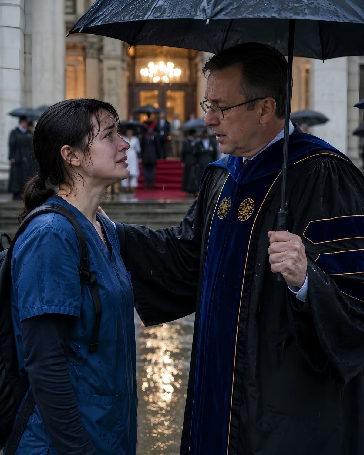 Mi padre me echó de mi propia graduación de medicina para darle mi boleto a mi hermanastra. “Solo eres asistente de enfermería”, se burló. Lo que no sabía era que esa noche yo sería anunciada como la doctora más destacada de la universidad.