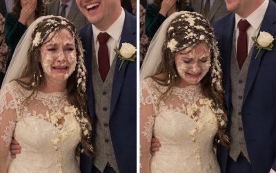 Mi novio me estrelló la cara contra el pastel cuando lo estábamos cortando, como si fuera una “broma” – Estaba a punto de llorar cuando mi hermano sorprendió a todos