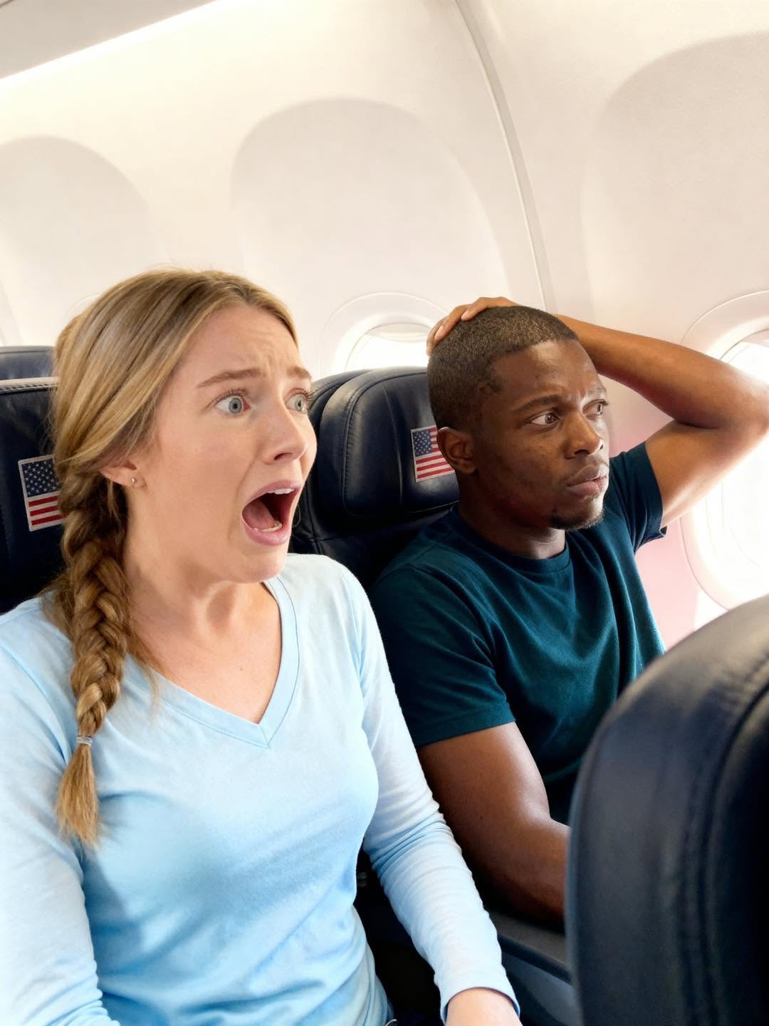 Un padre soltero negro estaba dormido en el asiento 8A… hasta que el capitán pidió un piloto de combate.