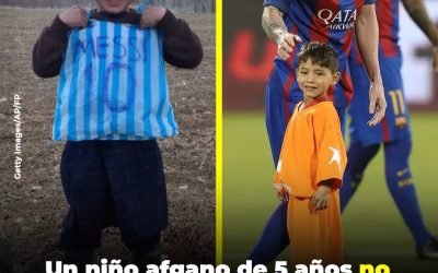 Un niño afgano de 5 años no tenía dinero para la camiseta de Messi, así que hizo una con bolsas de plástico y su historia tuvo el mejor final 😭❤️