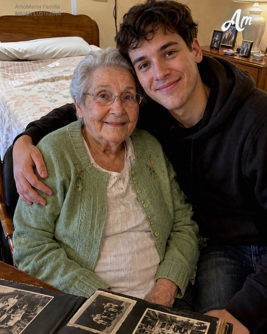 Nadie me visitaba nunca en el hogar de ancianos – Así que contraté a un actor para que fingiera ser mi nieto, pero él rompió a llorar cuando vio mi viejo álbum de fotos