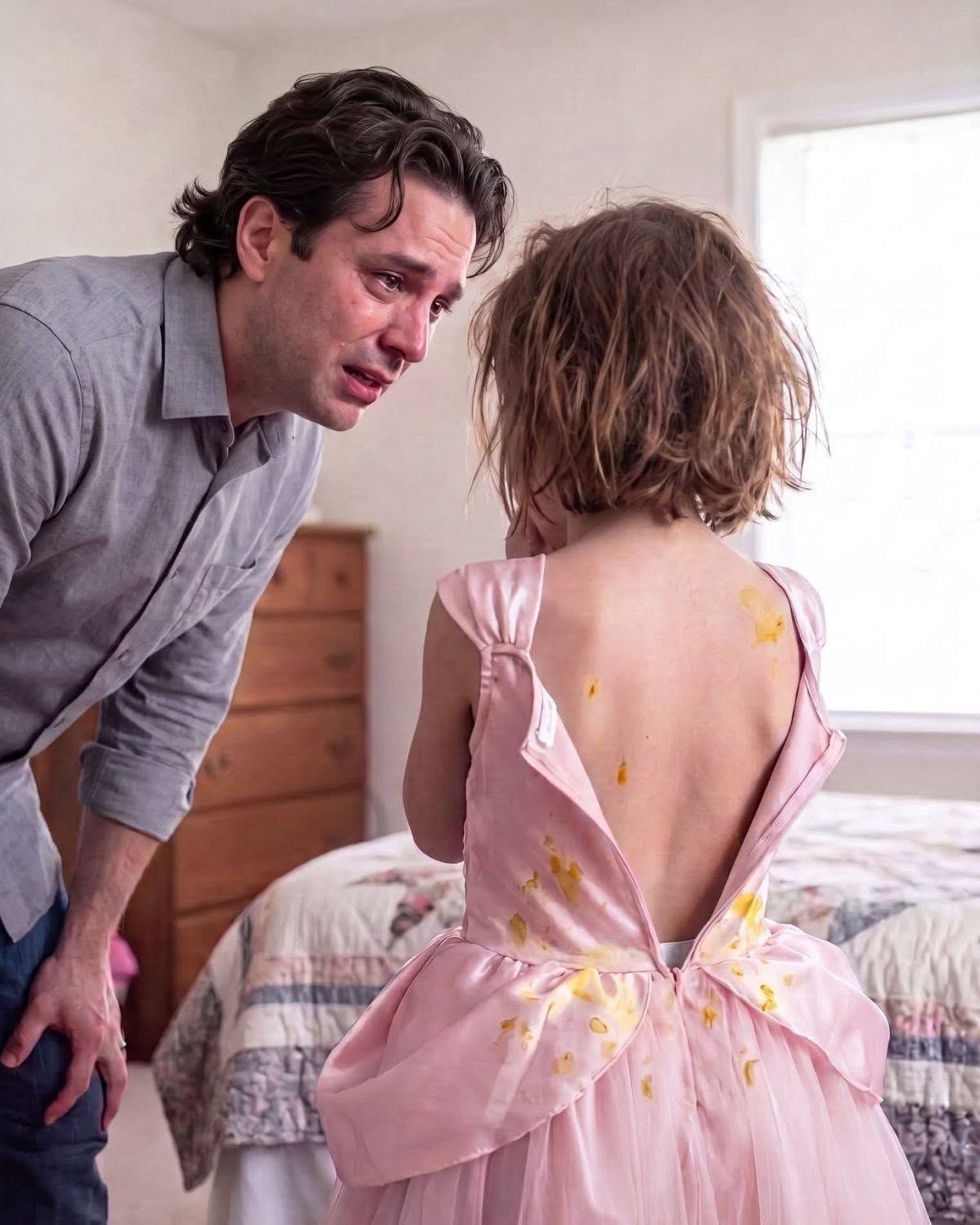 Mi hija de 8 años me escribió: “Papá, ven a mi cuarto. Solo tú.” Cuando cerré la puerta, se dio la vuelta y me mostró unas marcas en la espalda… luego susurró el nombre que destruyó a nuestra familia.