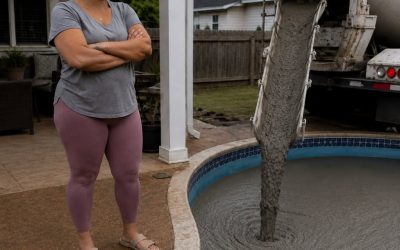 MI VECINA LLENÓ MI PISCINA CON CONCRETO PORQUE MIS HIJOS ERAN “DEMASIADO RUIDOSOS”—PENSÓ QUE LLORARÍA Y ME MUDARÍA, PERO NO TENÍA IDEA DE LO QUE ACABABA DE PONER EN RIESGO