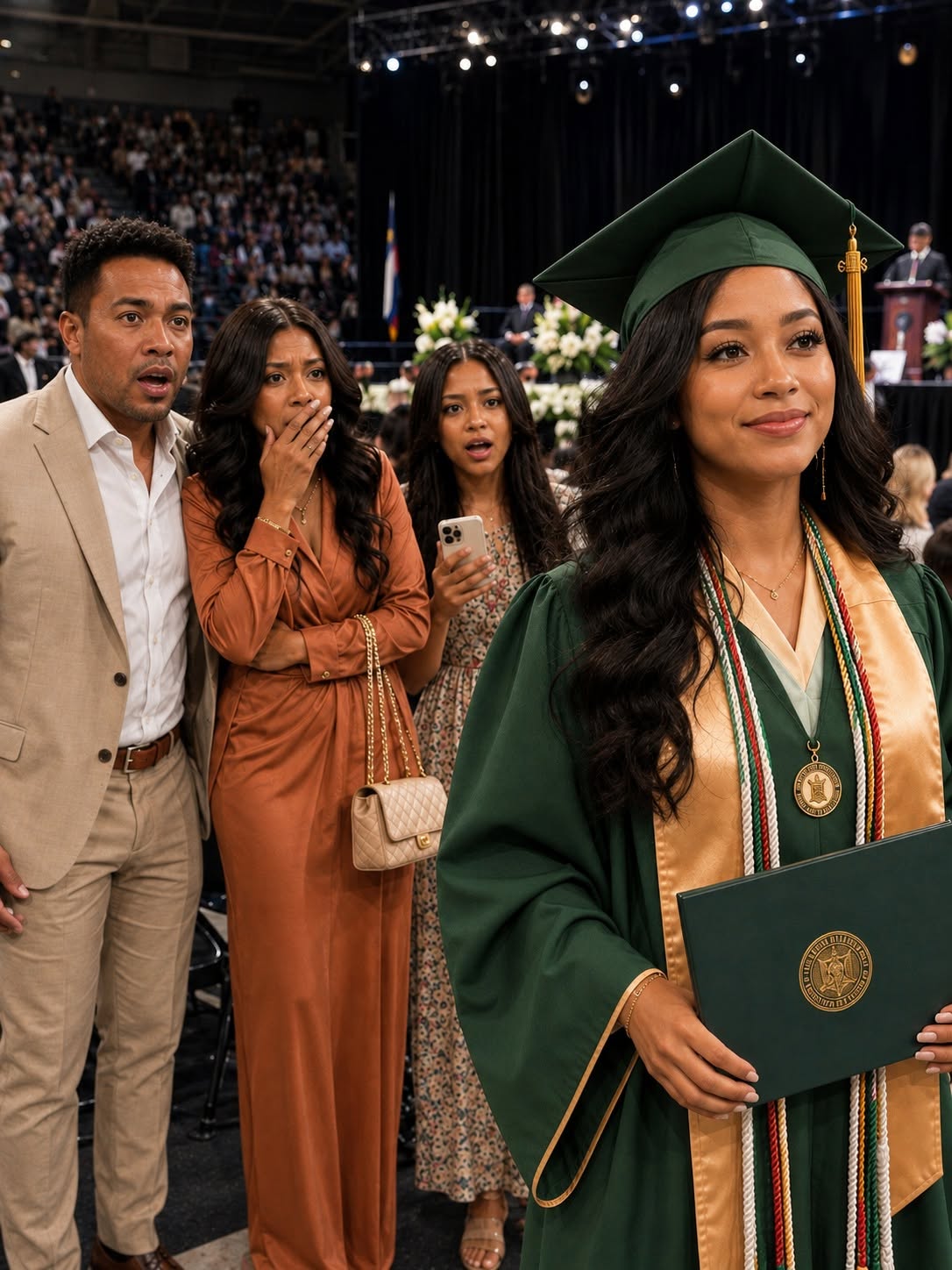 MIS PADRES FALTARON A MI GRADUACIÓN UNIVERSITARIA PORQUE ESTABAN OCUPADOS COMPRÁNDOLE A MI HERMANA MENOR UN ROLLS-ROYCE. ENTONCES EL DECANO SUBIÓ AL ESCENARIO Y REVELÓ MI SECRETO.