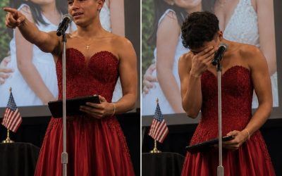 MI HIJO CRUZÓ EL ESCENARIO DE GRADUACIÓN CON UN VESTIDO ROJO BRILLANTE MIENTRAS EL AUDITORIO SE REÍA – LO HIZO POR MÍ, Y YO LE ROGUÉ QUE NO LO HICIERA