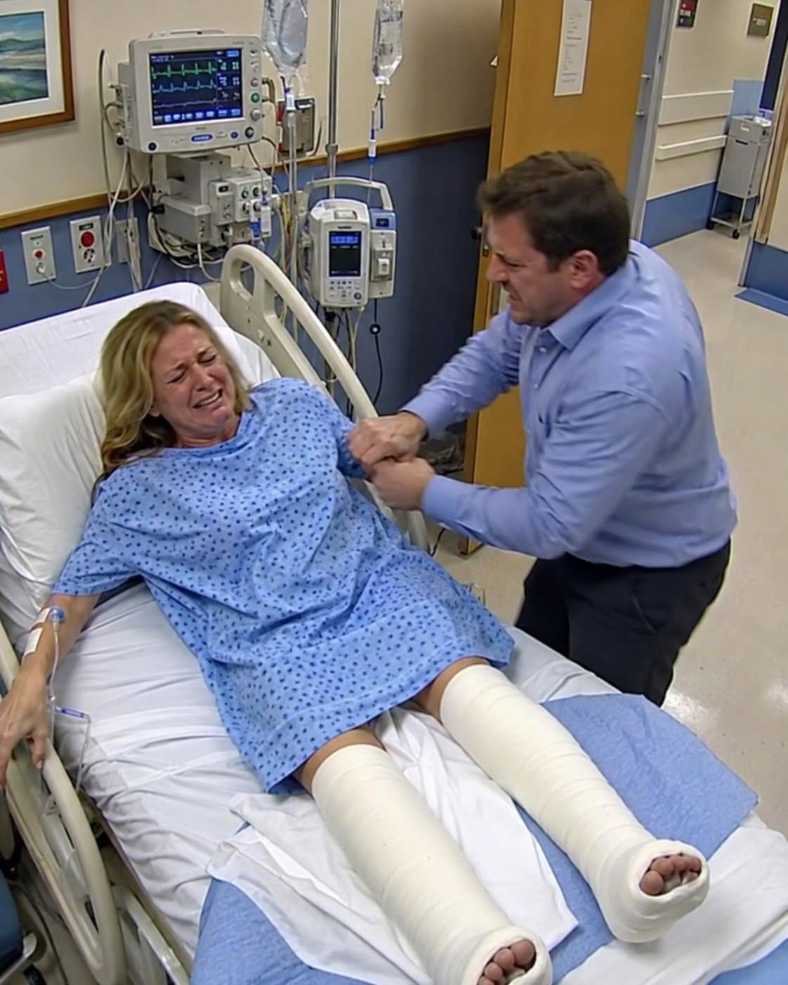«Mi esposo intentó sacarme de la cama del hospital después de mi accidente