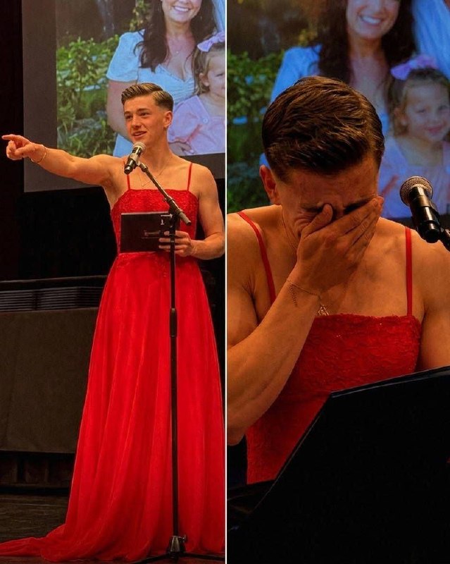 MI HIJO DE 18 AÑOS CRUZÓ EL ESCENARIO DE SU GRADUACIÓN DE PREPARATORIA CON EL VESTIDO ROJO BRILLANTE DE SU HERMANA GEMELA FALLECIDA MIENTRAS CIENTOS DE PERSONAS SE REÍAN. YO LE HABÍA ROGADO QUE NO SE LO PUSIERA. ENTONCES CAMINÓ DIRECTAMENTE HACIA MÍ, SACÓ UNA FLOR AMARILLA SECA DEL BOLSILLO Y DIJO: “MAMÁ… POR ESTO.”